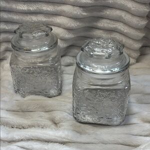 Princess House Exclusive Fantasia #1688807 Set/2 Clear Square Cannister Small